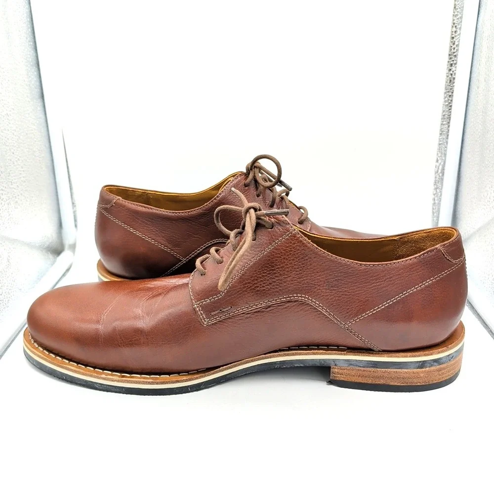 HELM DERBY‎ Leather Dress Shoes The Evans Whiskey Brown Men's Sz 13 EUC